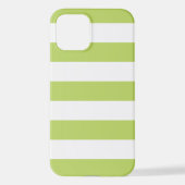 緑ストライプ色、白ストライプ色、パタストライプのーン iPhoneケース (裏面)