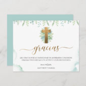 緑スペインのの宗教イベント サンキューカード (正面/裏面)