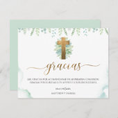 緑スペインのの宗教イベント サンキューカード (正面/裏面)