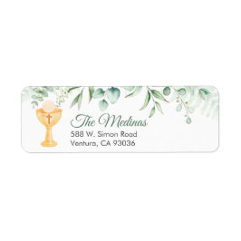 緑スペインのの第1聖餐式差出人住所 ラベル