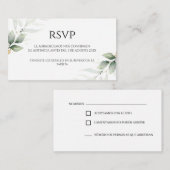 緑スペインのの結婚式RSVPカード エンクロージャーカード (正面/裏面)