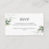 緑スペインのの結婚式RSVPカード エンクロージャーカード (正面)