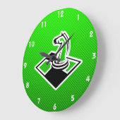 緑チェス ラージ壁時計 (傾斜)