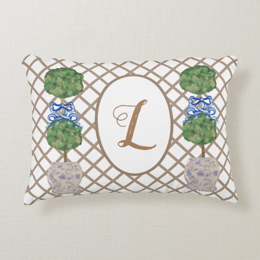 緑チノセリージンジャージャージャージャージャーズトピアリーバスケットT アクセントクッション (正面)