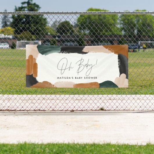 緑テラコッタ抽象芸術水色ベビーシャワーb 横断幕 (インサイチュ)