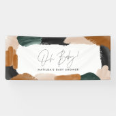 緑テラコッタ抽象芸術水色ベビーシャワーb 横断幕 (横)