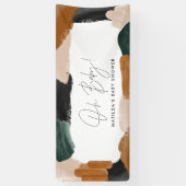 緑テラコッタ抽象芸術水色ベビーシャワーb 横断幕 (縦)