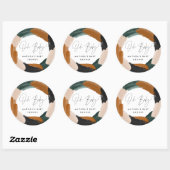 緑テラコッタ抽象芸術水色ベビーシャワーc ラウンドシール (シート)