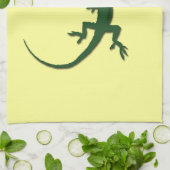 緑トカゲのシェフの台所タオル キッチンタオル (折り畳み)