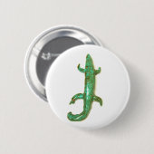緑トカゲのボタン 缶バッジ (正面&裏面)