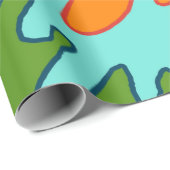 緑トリップ（幻覚体験）のようなオレンジ液ストライプ滴Y2Kパターン ラッピングペーパー (ロールコーナー)