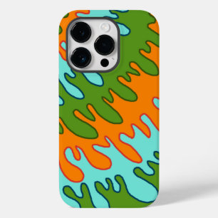 緑トリップ（幻覚体験）のようなオレンジ液ストライプ滴Y2Kパターン Case-Mate iPhone 14 PROケース