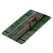 緑ドアの錆びたドアハンドル マグネット (左側)