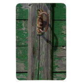 緑ドアの錆びたドアハンドル マグネット (縦)