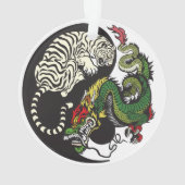 緑ドラゴンおよび白いトラの陰陽の記号 オーナメント (裏面)