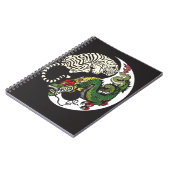 緑ドラゴンおよび白いトラの陰陽の記号 ノートブック (左側)