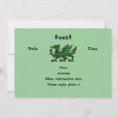 緑ドラゴンの誕生日の招待状 招待状 (裏面)