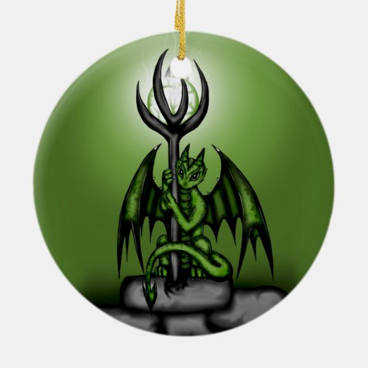 緑ドラゴン セラミックオーナメント (裏面)