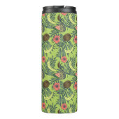 緑パターンのトロピカル・フルーツのスケッチ タンブラー (裏面)