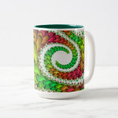 緑パターンマグ ツートーンマグカップ (正面右)