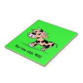 緑パターン（の模様が）あるに描かれた漫画の牛モー タイル (側面)