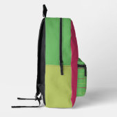 緑パーソナライズされたとピンクのギンガムプレイドパターン プリントバックパック (左)