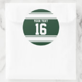 緑パーソナライズされたと白のスポーツストライプ選手 ラウンドシール (バッグ)