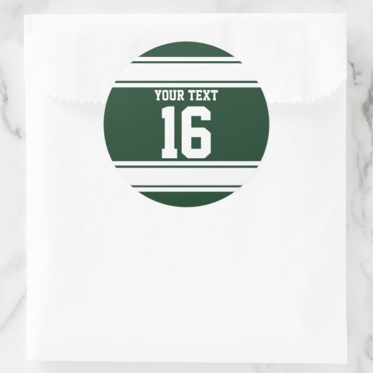 緑パーソナライズされたと白のスポーツストライプ選手 ラウンドシール (バッグ)