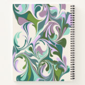 緑パーソナライズされたと紫の大理石の渦巻き名 ノートブック (裏面)