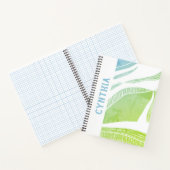 緑パーソナライズされたと青の波 ノートブック (内部)