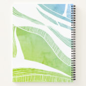 緑パーソナライズされたと青の波 ノートブック (裏面)