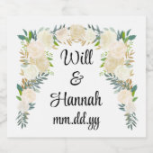 緑パーソナライズされたのウェディングレセプションシャンパン スパークリングワインラベル (シングルラベル)