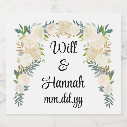 緑パーソナライズされたのウェディングレセプションシャンパン スパークリングワインラベル (シングルラベル)