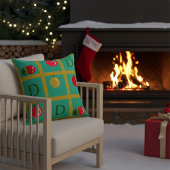 緑パーソナライズされたのクリスマス装飾広場 クッション