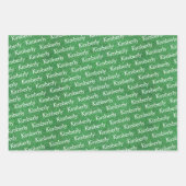 緑パーソナライズされたのグリッター名 ラッピングペーパーシート (正面3)