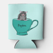 緑パーソナライズされたのティーカップのシュガーグライダー 缶クーラー (正面)