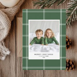 緑パーソナライズされたのメリークリスマス写真 招待状
