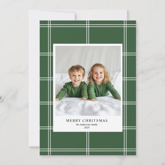 緑パーソナライズされたのメリークリスマス写真 招待状 (正面)