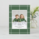 緑パーソナライズされたのメリークリスマス写真 招待状 (スタンド正面)