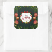 緑パーソナライズされたのメリークリスマス |シール スクエアシール (バッグ)