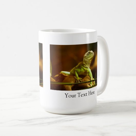 緑パーソナライズされたのリザードマグ コーヒーマグカップ (正面右)