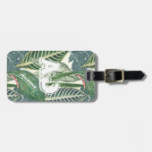 緑パーソナライズされたの熱帯葉 ラゲッジタグ (正面横)