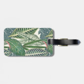 緑パーソナライズされたの熱帯葉 ラゲッジタグ (裏面横)
