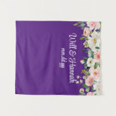 緑パーソナライズされたの結婚式のレセプションフォトプロップ タペストリー (正面(横))