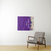 緑パーソナライズされたの結婚式のレセプションフォトプロップ タペストリー (インサイチュ(横))