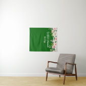 緑パーソナライズされたの結婚式のレセプションフォトプロップ タペストリー (インサイチュ(横))