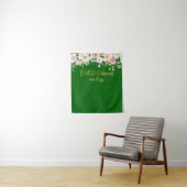 緑パーソナライズされたの結婚式のレセプションフォトプロップ タペストリー (インサイチュ)