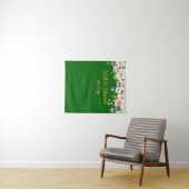 緑パーソナライズされたの結婚式のレセプションフォトプロップ タペストリー (インサイチュ(横))