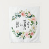 緑パーソナライズされたの結婚披露宴フォトブース タペストリー (正面)