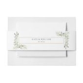 緑パーソナライズされたの葉の名結婚前 招待状ベリーバンド (正面例)